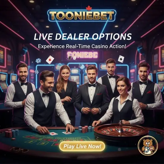 Live Dealer Options at Tooniebet – Real Vegas Vibes from Home! 🎥